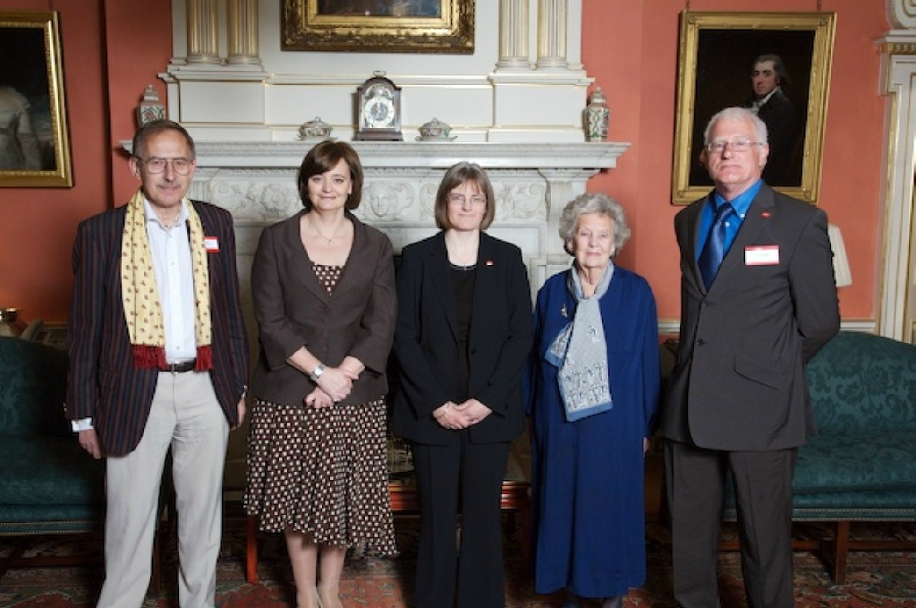Left to right: Trevor Walker, Cherie Blair, Melanie Derbyshire, Lady Wilson and Derek Newsham